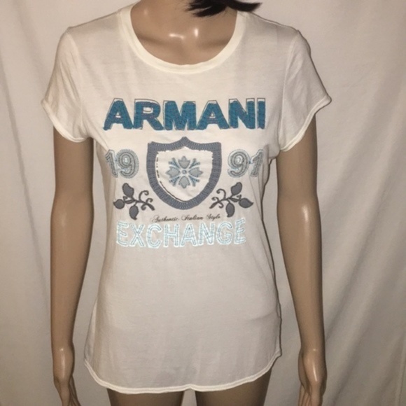 Women’s A/X Armani Exchange Embroidered Logo Tee Size Medium - Picture 1 of 10